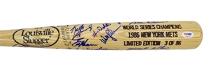 1986 New York Mets Team Signed Baseball Bat(24 Signatures including Carter)